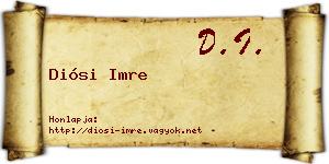 Diósi Imre névjegykártya