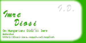 imre diosi business card